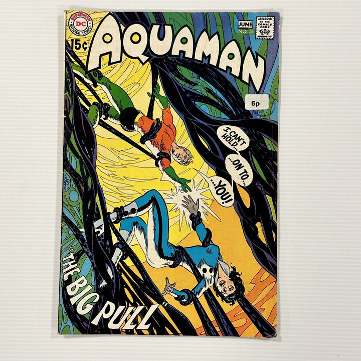 Aquaman #51 1970 VG/FN Pence Stamp & Sticker Neal Adams art