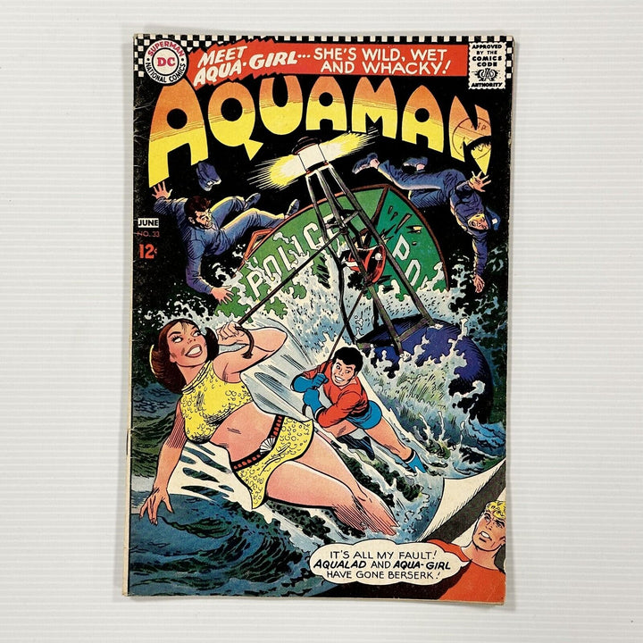 Aquaman #33 1967 VG+ 1st Appearance of Aqua Girl Pence Stamp ** See Description