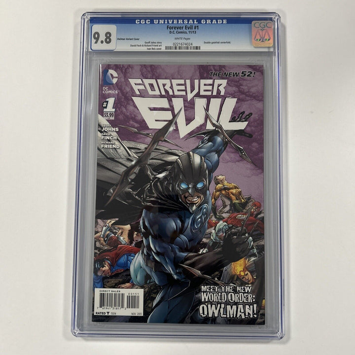 Forever Evil #1 2013 CGC 9.8 Owlman variant Cover