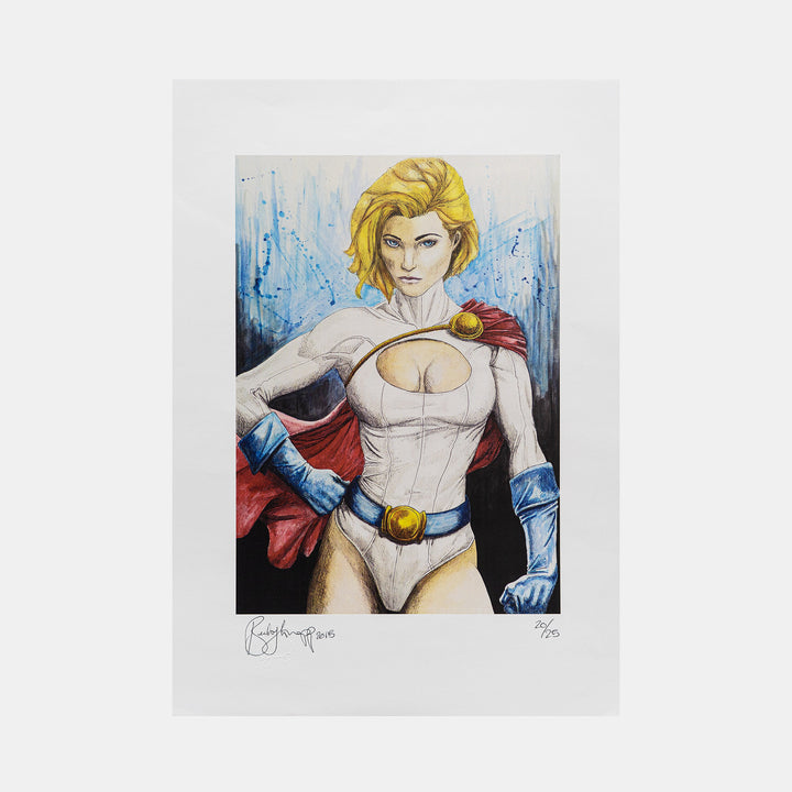 Power Girl Signed Art Print by Becky Knapp