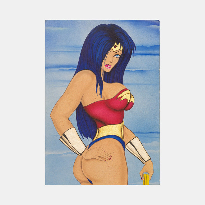 Wonder Woman Smouldering Original Art Framed by Darrel “Cups” O’Riley - worldofsuperheroesuk