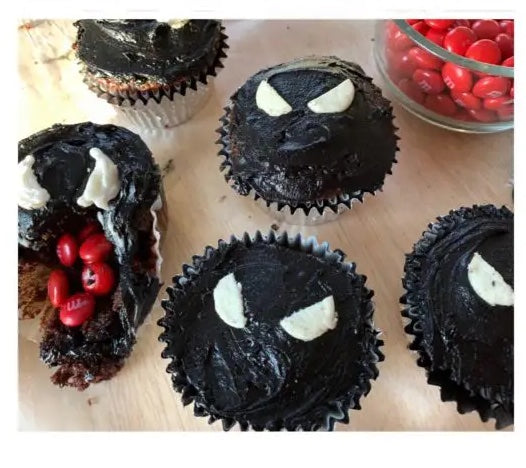 Keep Your Superheroes Entertained this Summer - Surprise Venom Cupcakes