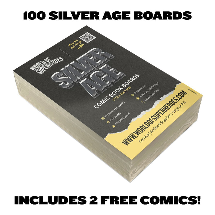 100 Silver Age Comic Book Backing Boards Storage  INC. 2 FREE COMICS0