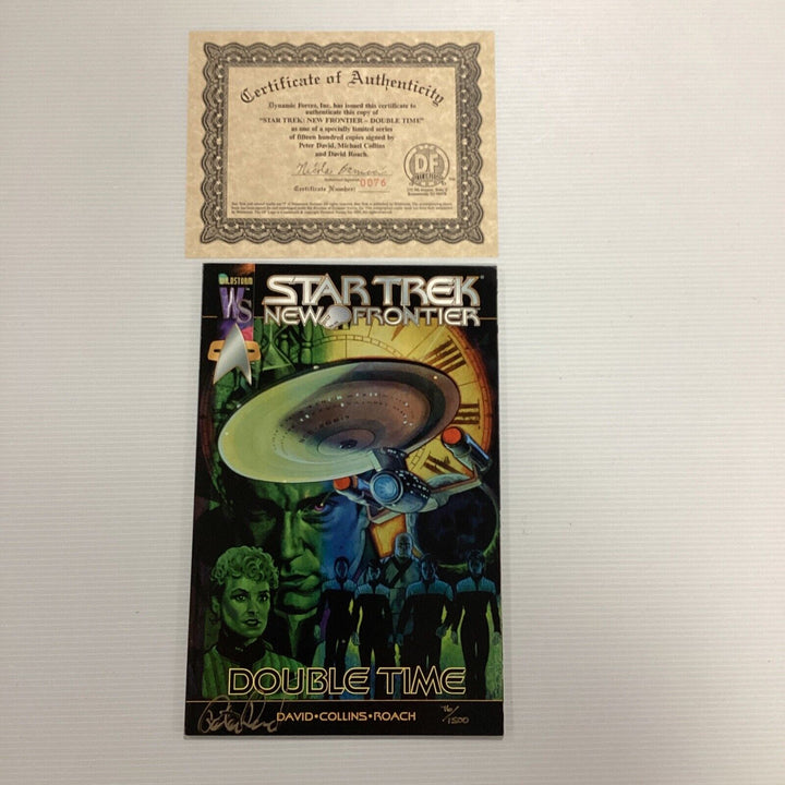 Star Trek: New Frontier Double Time 2000 VF/NM Signed David, Roach, Collins DF