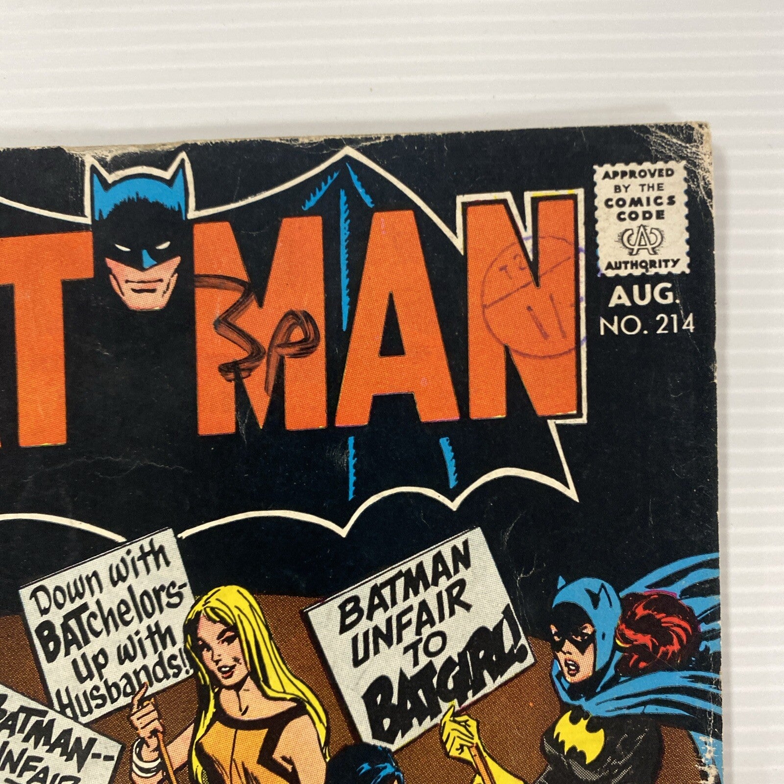 Batman #214 1969 VG Pence Stamp *Pen on cover7