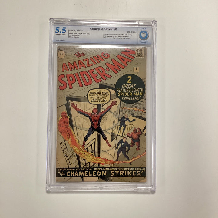 Amazing Spider-Man #1 1963 Off-White/White CBCS 5.5 UK Edition0