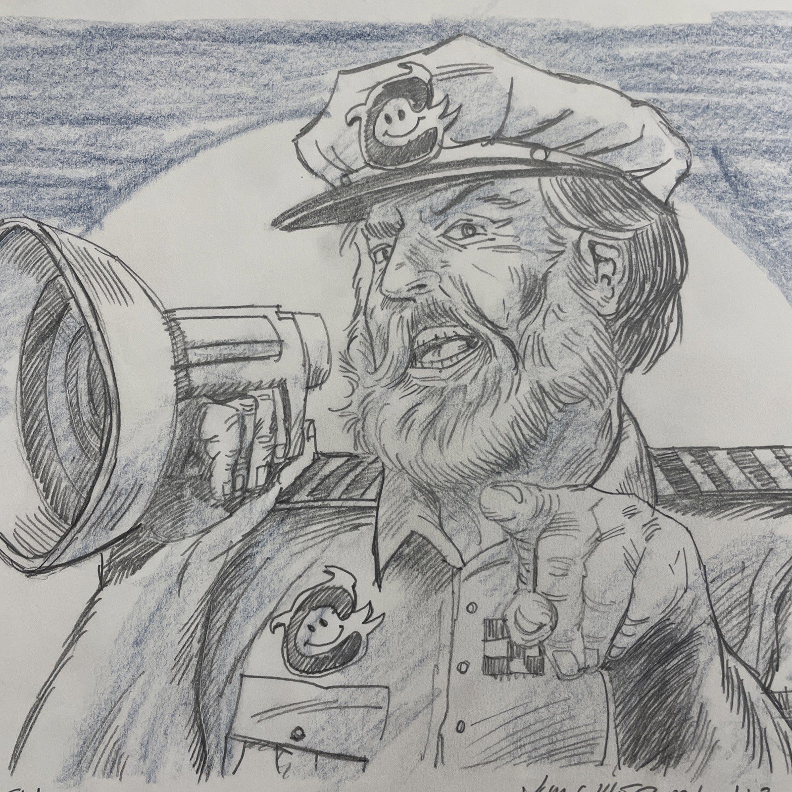 Jim Wheelock Original Art of a Naval officer/admiral 20132
