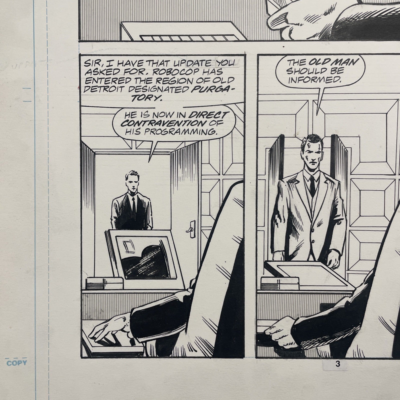 Lee Sullivan Original Art for Marvel's Robocop #13 Page 3 19916