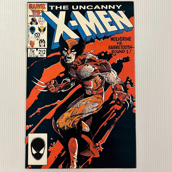 The Uncanny X-Men #212 1986 VF/NM Wolverine vs Sabretooth Cent Copy