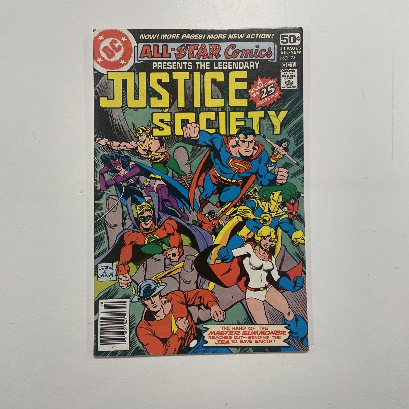 All-star Comics Presents Justice Society #74 1978 FN/VF Final Issue Pence Stamp0