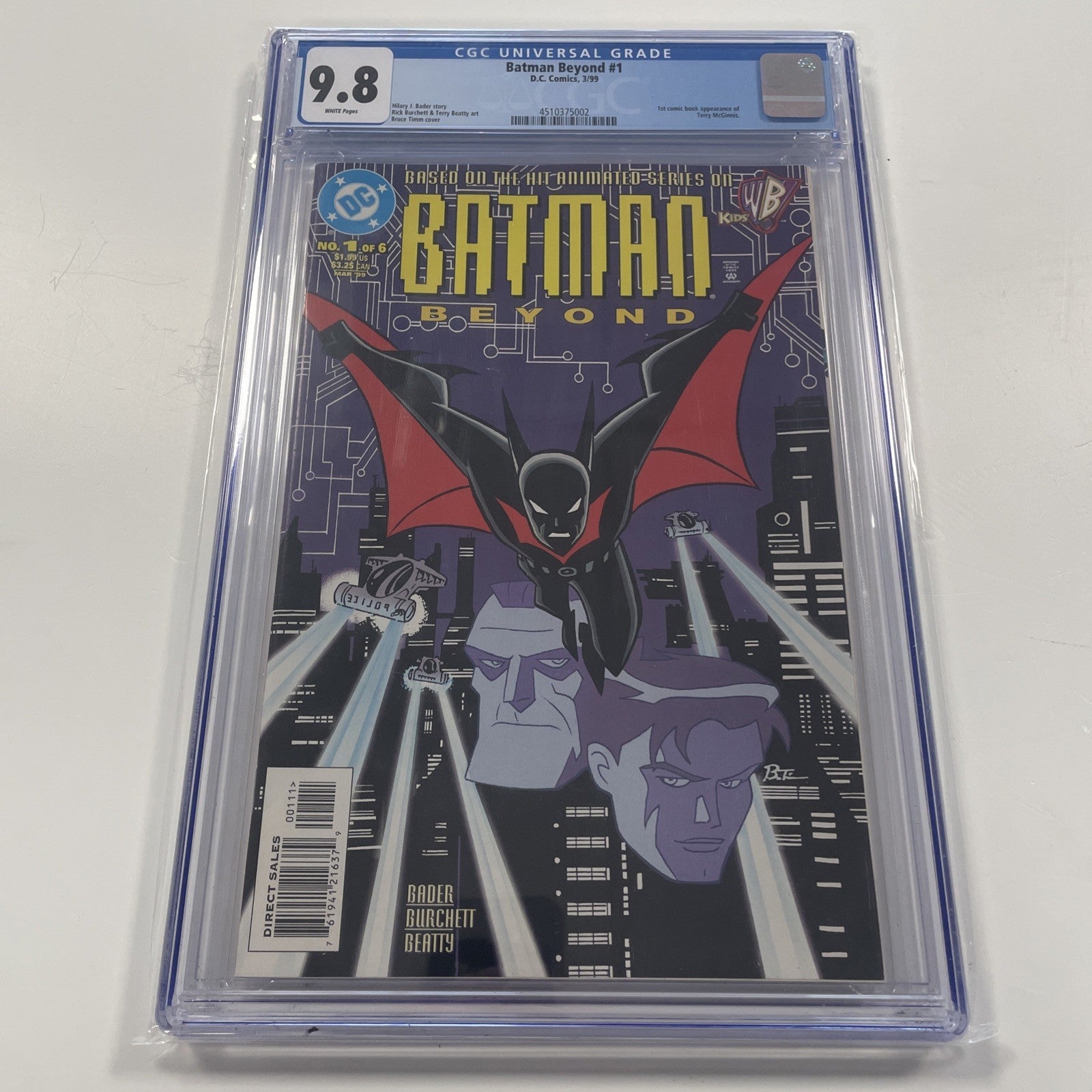 Batman Beyond #1 1999 CGC 9.8 White Pages 1st Appearance of Terry McGinnis0
