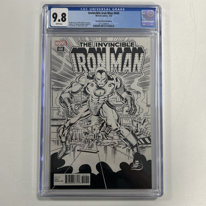 Invincible Iron Man #600 2018 CGC 9.8 Romita 1:1000 Remastered Sketch Variant0