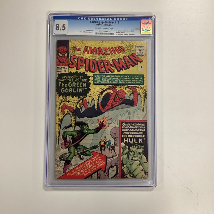 Amazing Spider-Man #14 1964 CGC 8.5 Off White to White Pages 1st Green Goblin0