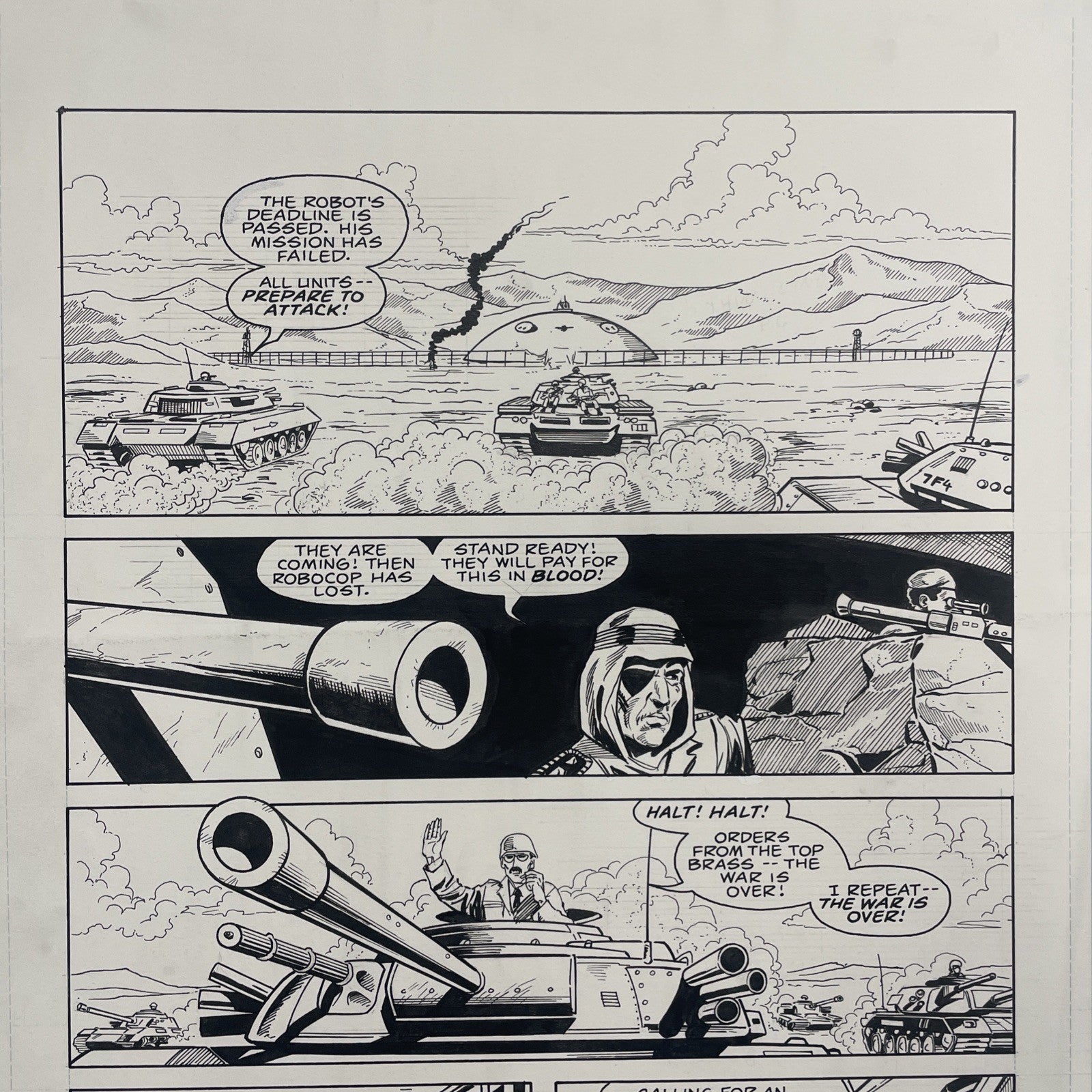 Lee Sullivan Original Art for Marvel's Robocop #6 Page 27 19904