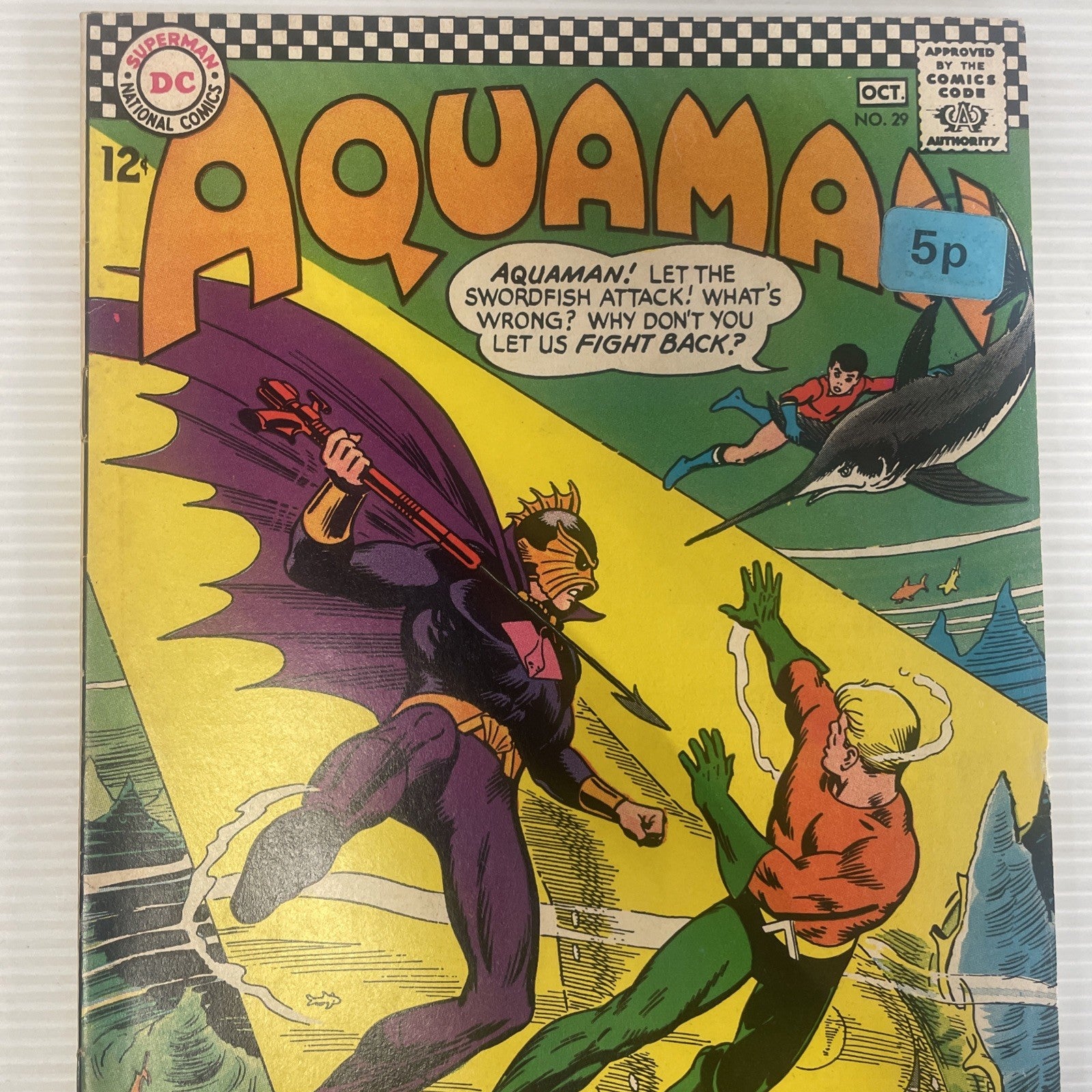 Aquaman #29 1966 GD/VG 1st Appearance Of Ocean Master Pence Sticker *See Descrip1
