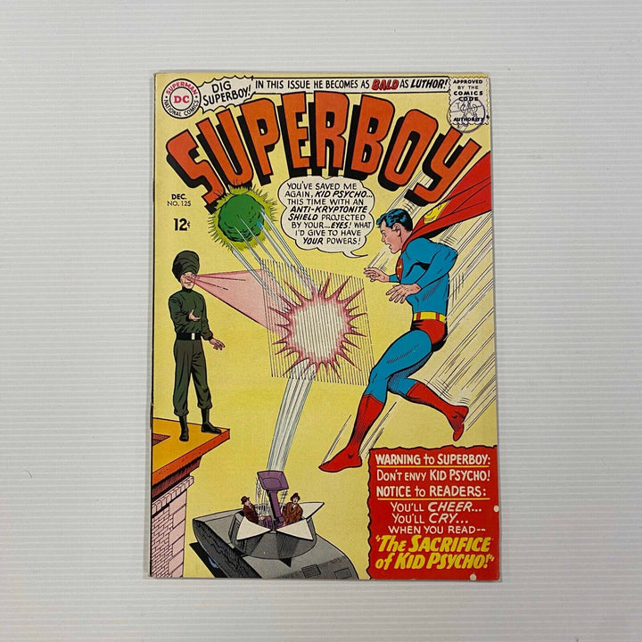 Superboy #125 1965 VF- Cent Copy Pence Stamp