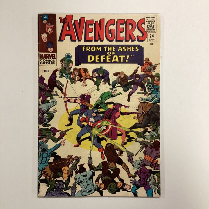 Avengers #24 1966 VG/FN Pence Copy Stamp on cover