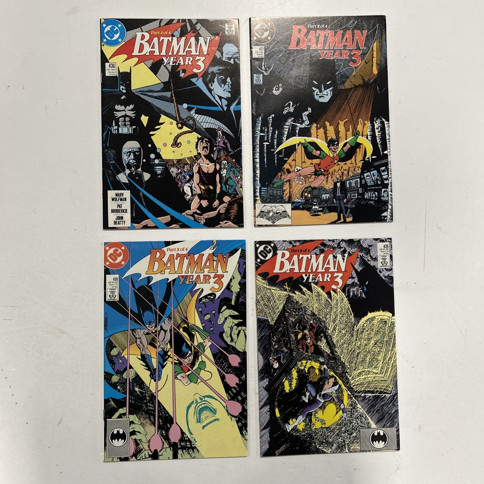 Batman #436-439 1988 Year Three (3) Complete Storyline Mid Grades0