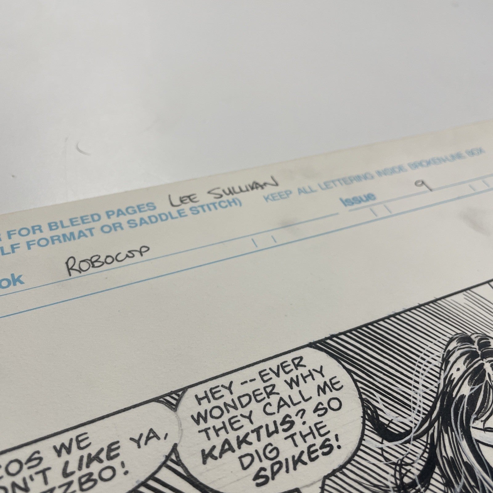 Lee Sullivan Original Art for Marvel's Robocop #9 Page 7 19908