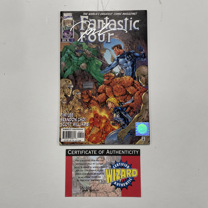 Fantastic Four #1 1996 Variant Signed by Jim Lee Wizard CoA0