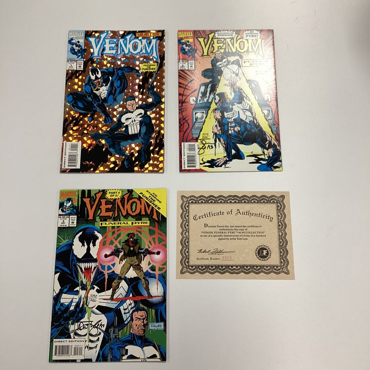 Venom: Funeral Pyre #1-3 1993 VF/NM Signed Tom Lyle DF Coa 2373/2500