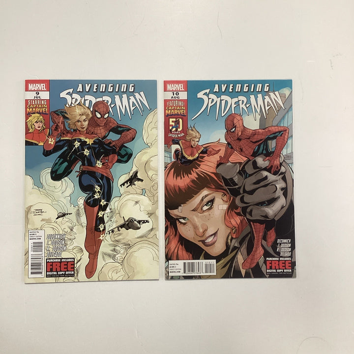 Avenging Spider Man #9 FN/VF & #10 VF+ 2012 FN/VF 1st & 2nd Carol Danvers0