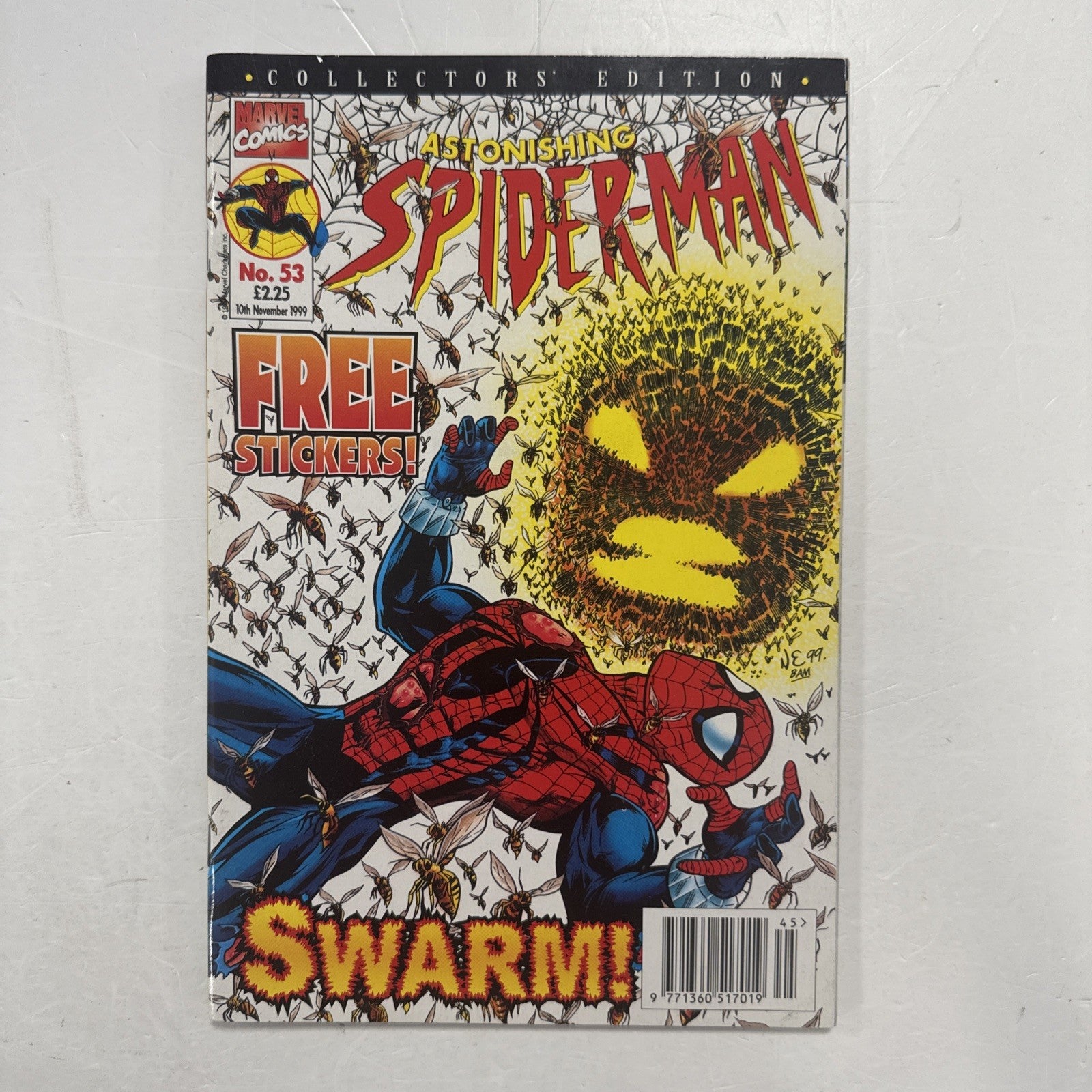 Astonishing Spider-Man #53 1999 VF- UK Marvel Panini Inc. Free Gift Stickers0
