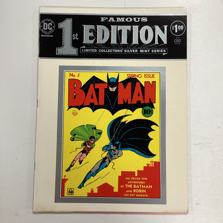 DC Famous 1st Edition Batman #1 Limited Collectors Silver Mint 1975 VF+0