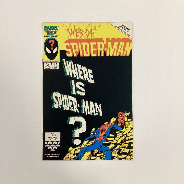 Web Of Spider-man #18 1986 VF+  1st Eddie Brock Cameo