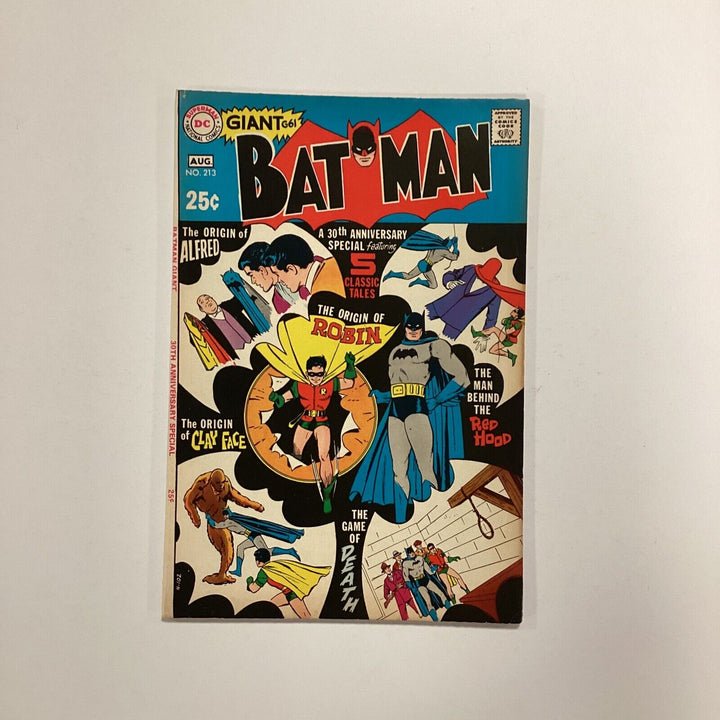 Batman #213 1969 FN Origin Of The Joker Clayface And Robin