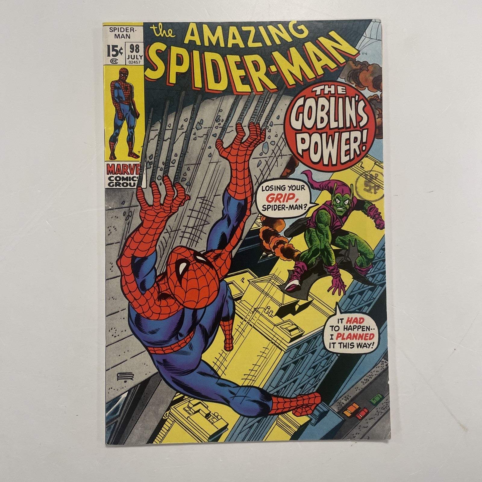 Amazing Spider-Man #98 1971 VF- Pence Stamp No Comic Code *See Description0