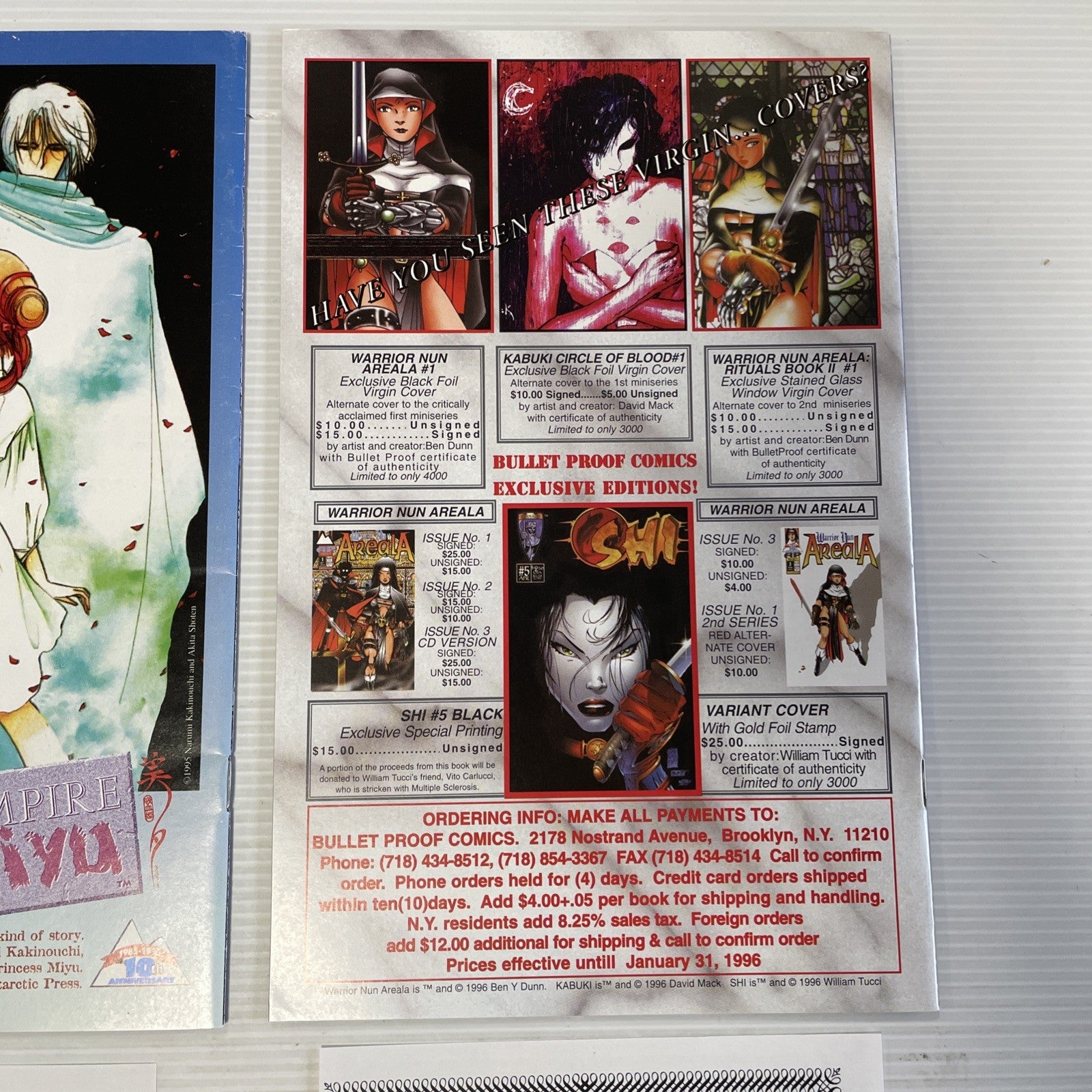 Warrior Nun Areala: Rituals #1 & #2 1995 Signed with CoAs9