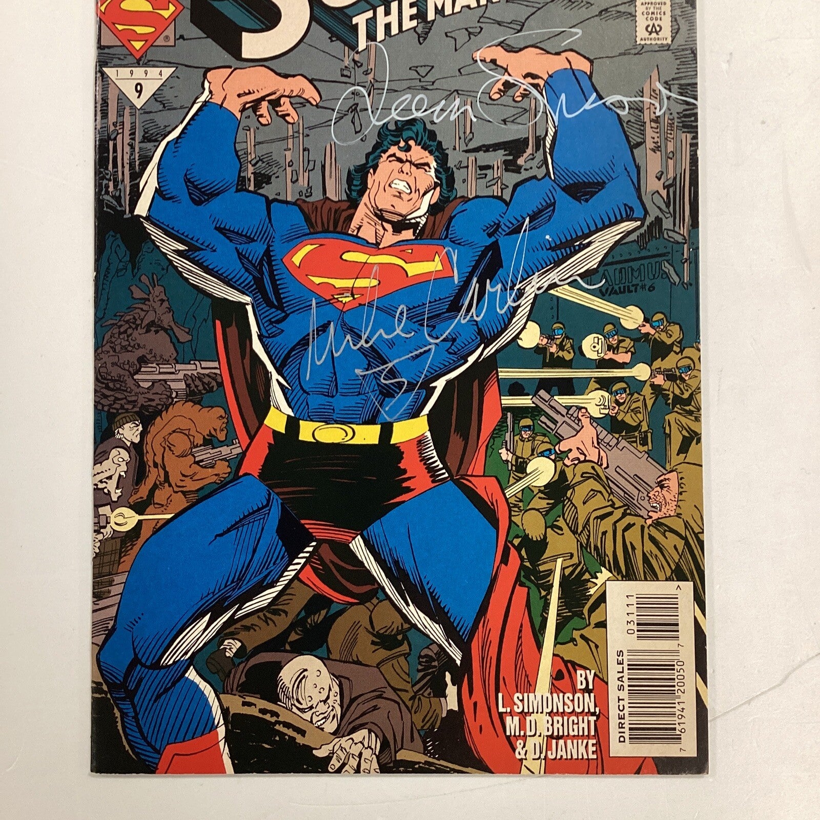 Superman Man of Steel #31 1994 Signed by Simonson & Mike Carlin2