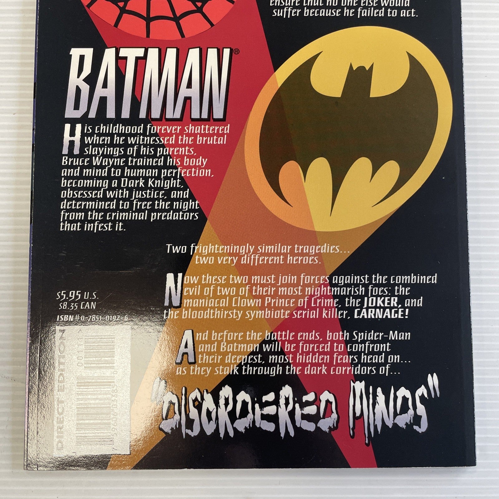 Spider-Man and Batman #1 1995 VF/NM TPB Prestige Marvel DC Crossover6