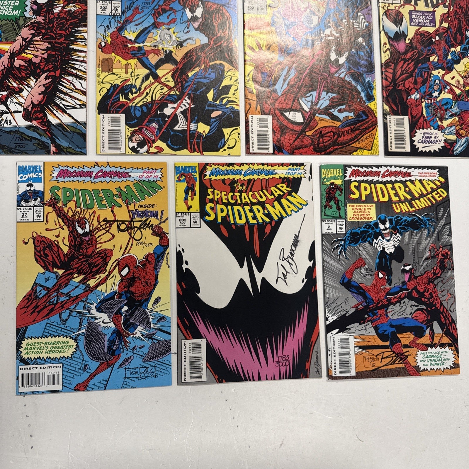 Spider-Man Maximum Carnage #1-14 Complete All signed except 11 Dynamic Forces **11