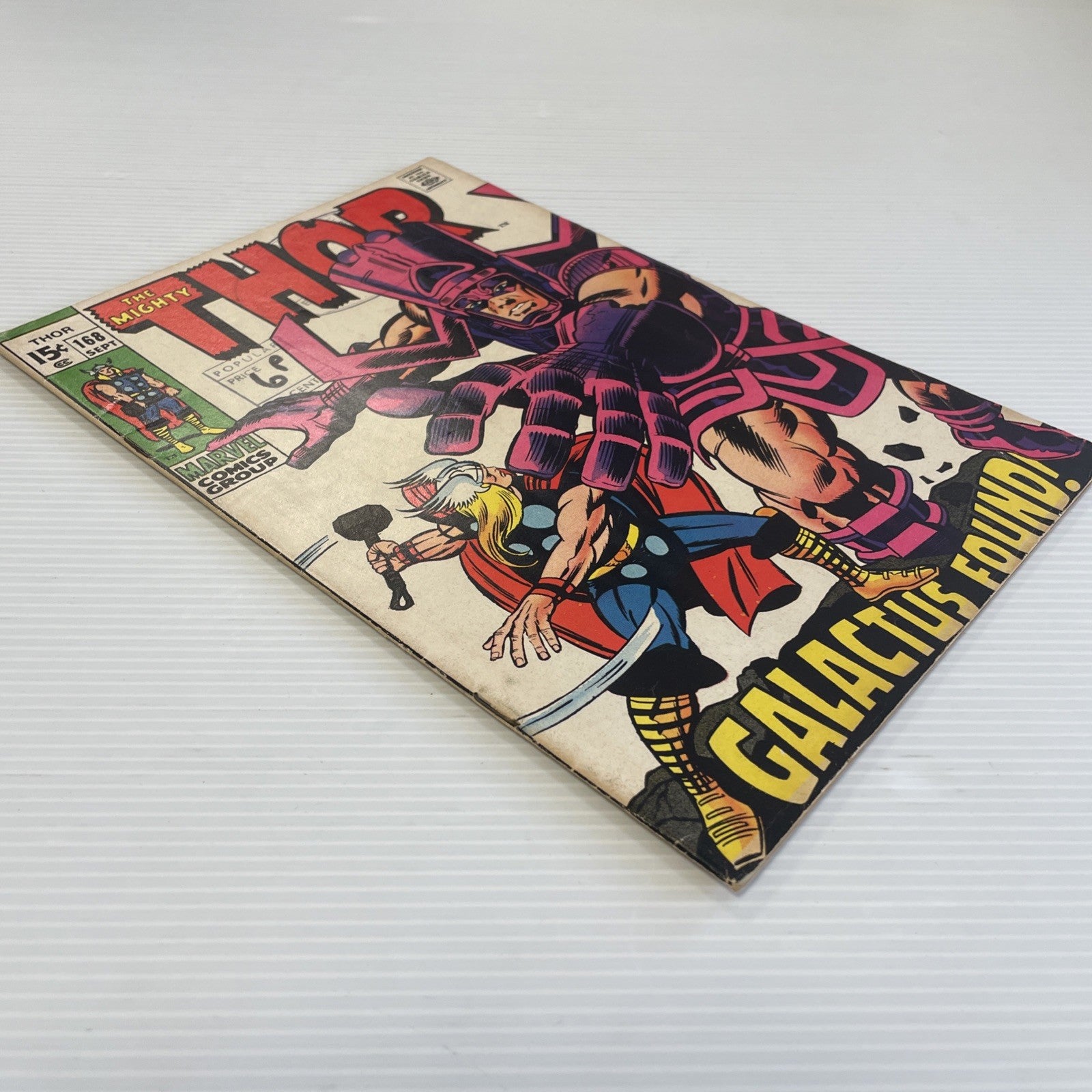 The Mighty Thor #168 1969 VG+ Origin of Galactus 2x stamps on cover3