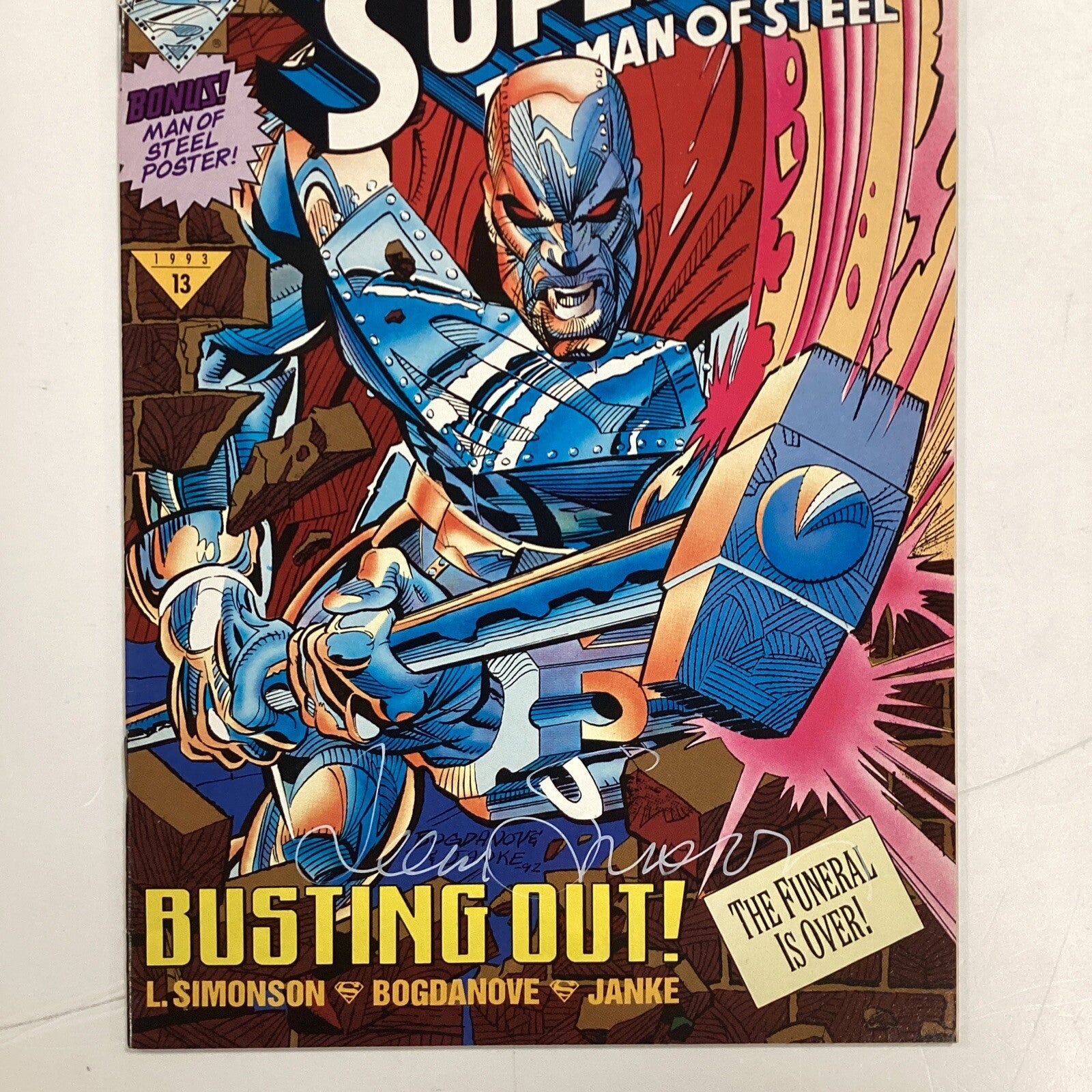Superman Man of Steel #22 1993 Signed by Simonson & Mike Carlin2