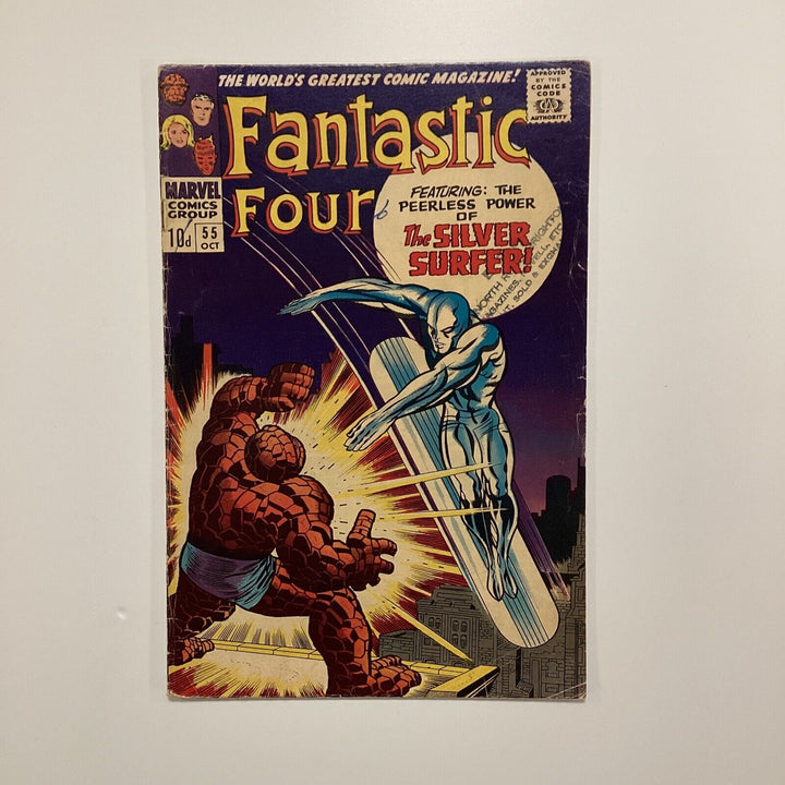 Fantastic Four #55 1966 VG- Pence Copy Pen and Stamp on front cover