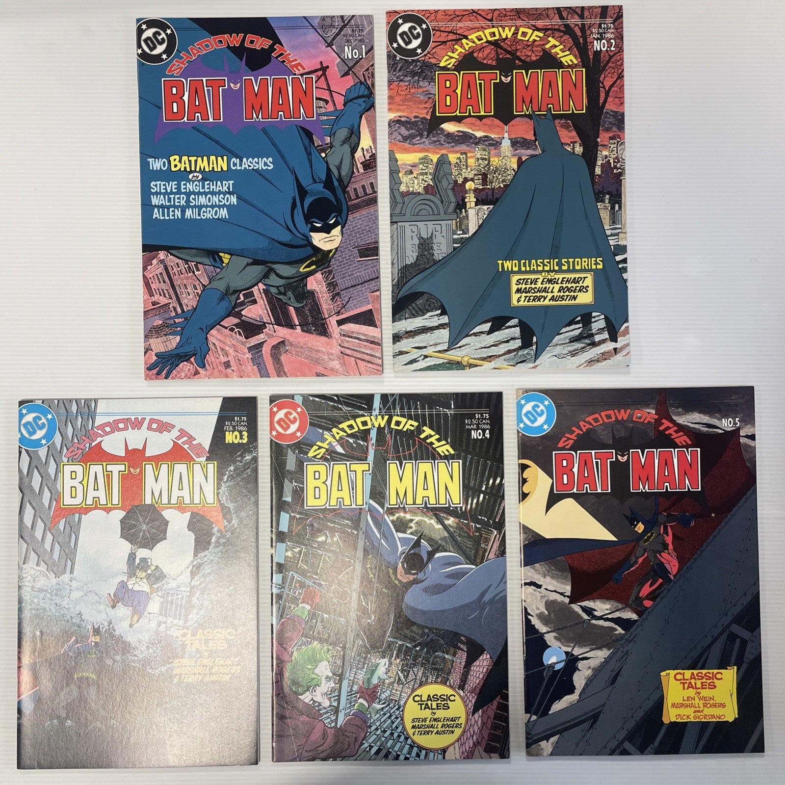 Shadow of The Batman #1-5 1985 Complete Set Reprints Classic Stories0