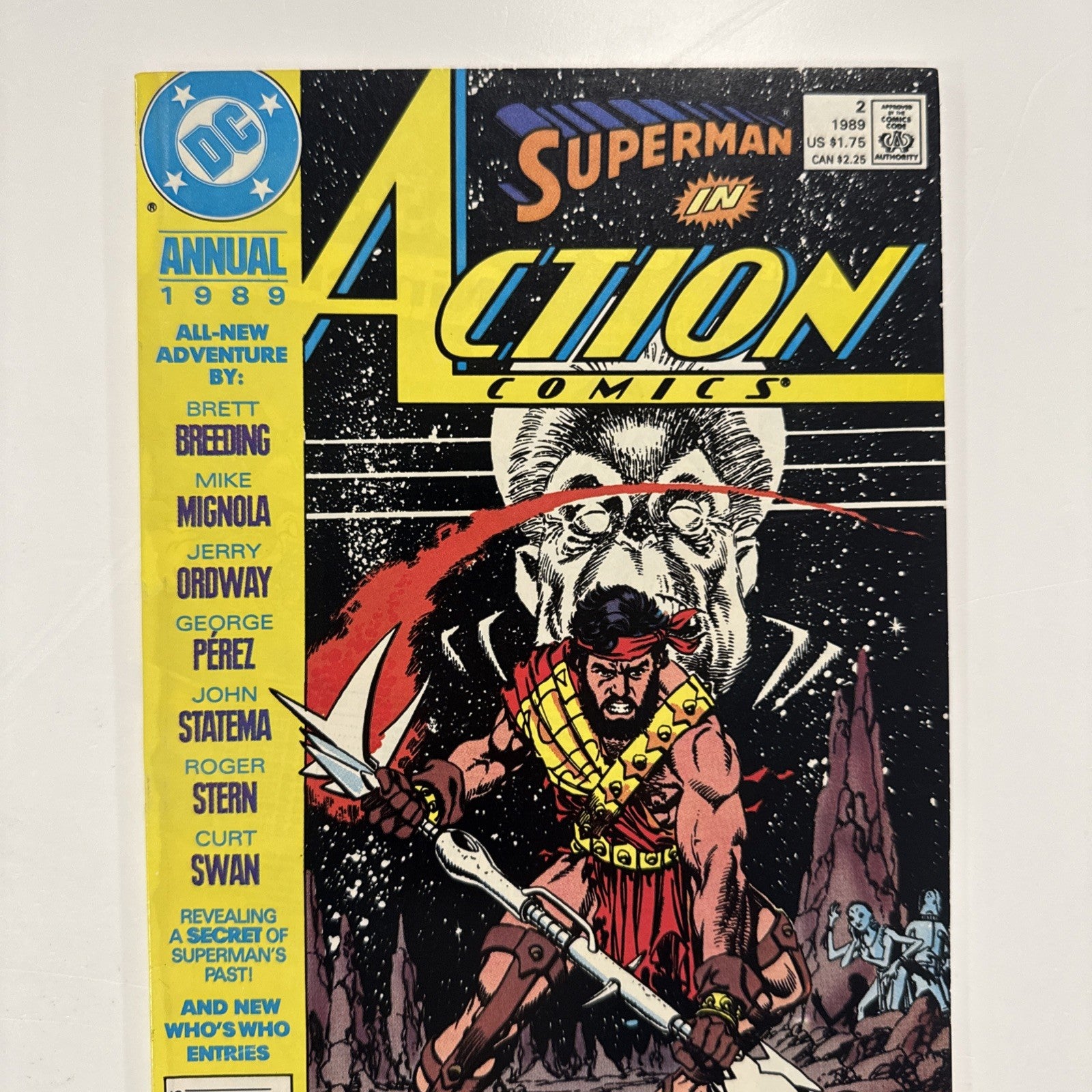 Action Comics Annual #2 1989 VF+ signed by Jerry Ordway at NY Comic Con 20061