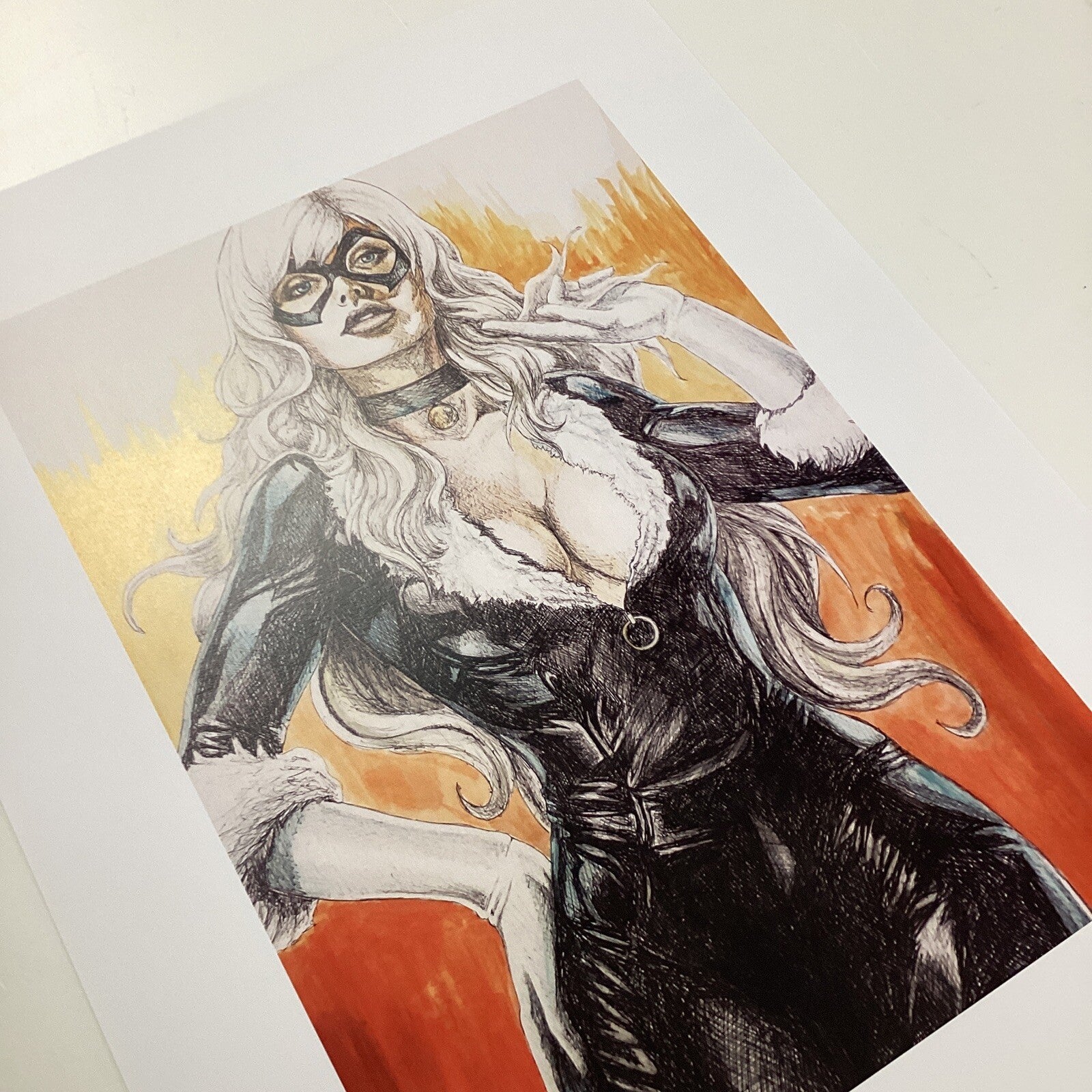 Black Cat Signed Art Print by Becky Knapp10