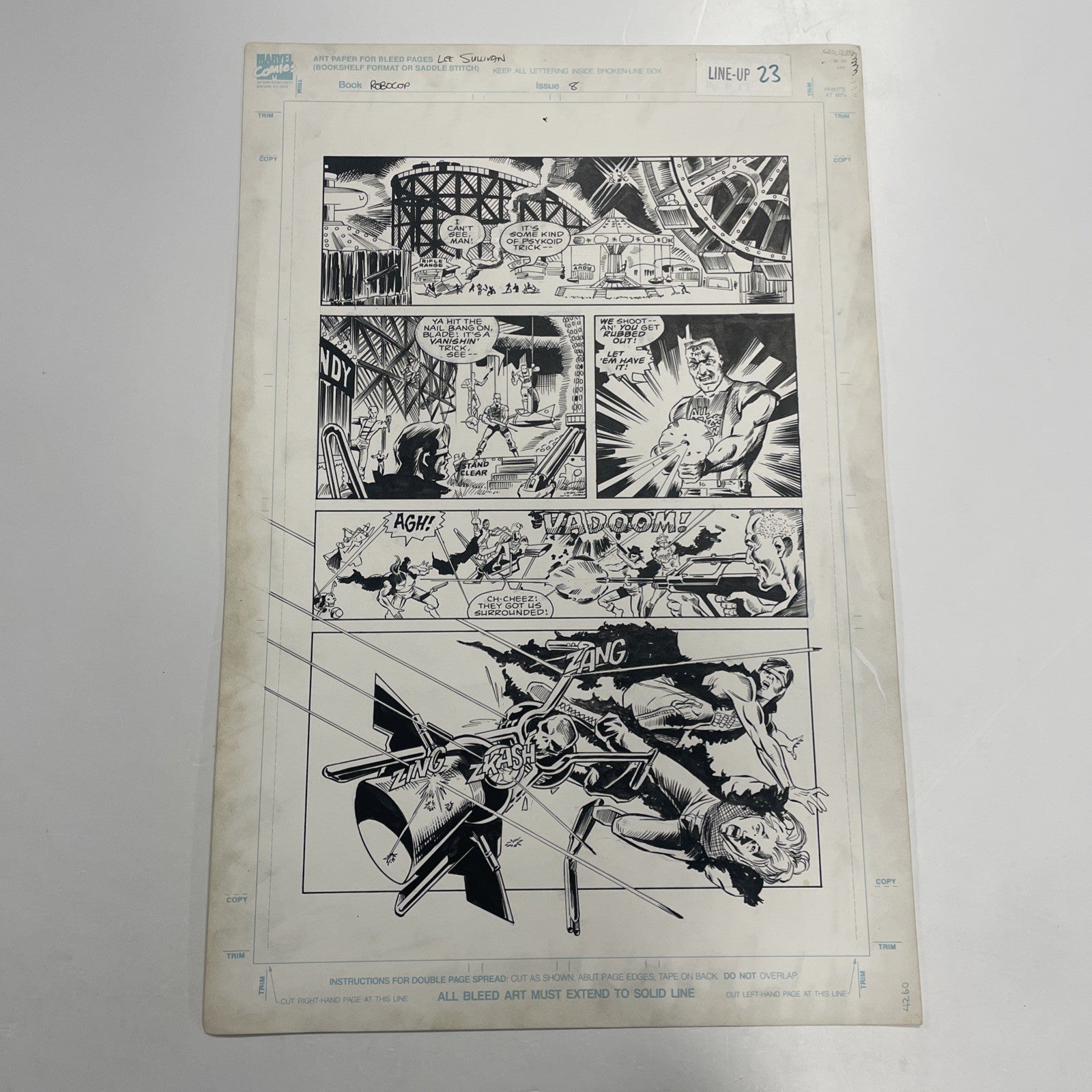 Lee Sullivan Original Art for Marvel's Robocop #8 Page 23 19900
