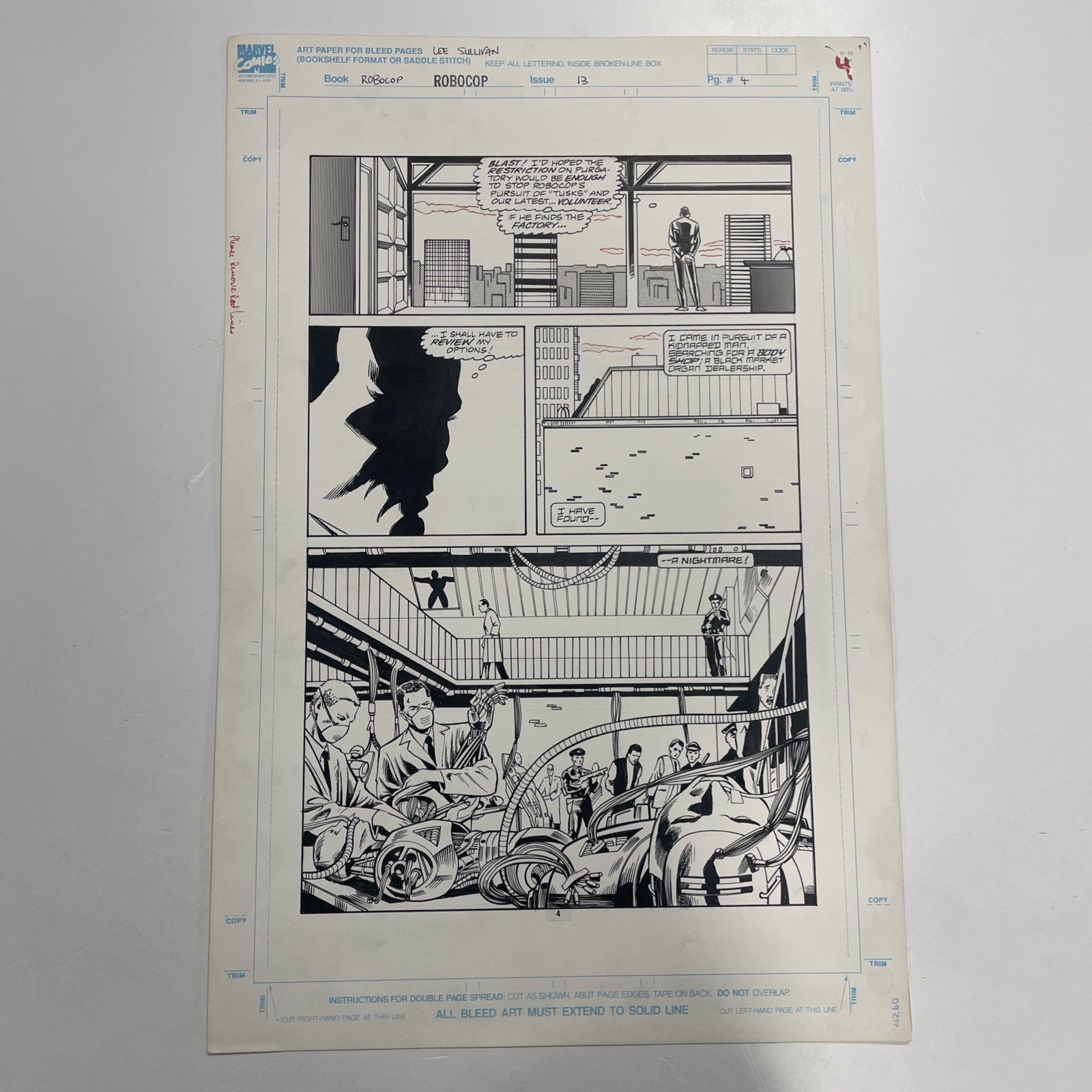 Lee Sullivan Original Art for Marvel's Robocop #13 Page 4 19910