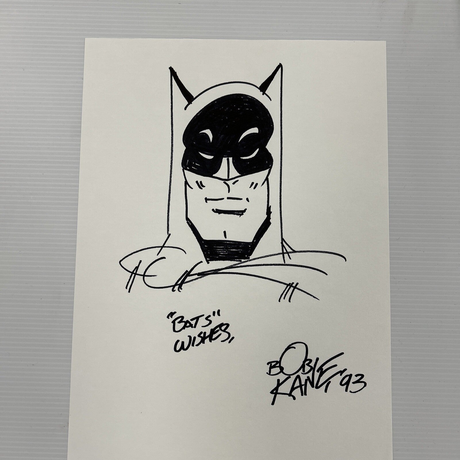 Bob Kane Hand Drawn Original Batman Sketch Art Signed with COA 21x29cm17