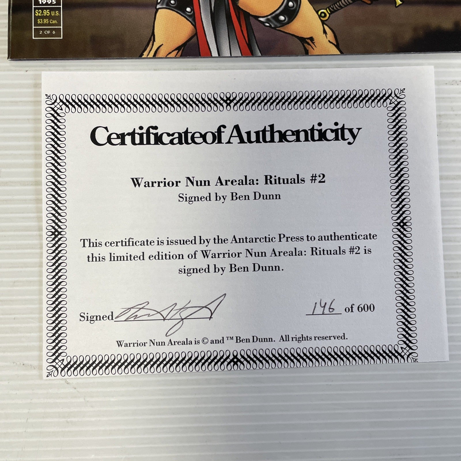 Warrior Nun Areala: Rituals #1 & #2 1995 Signed with CoAs4
