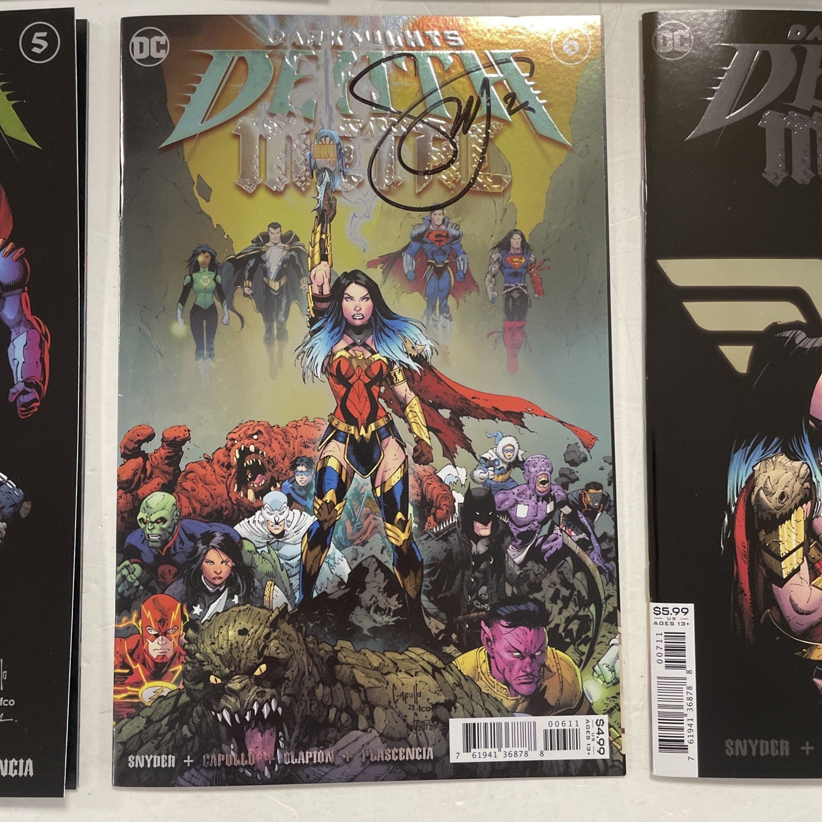 Dark Knights Death Metal #1-7 2020 All Signed Scott Snyder Foil Covers6