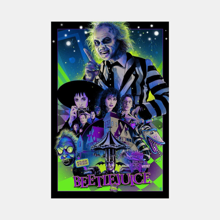 Beetlejuice Alternate Movie Poster by Vance Kelly Fluro Yellow 10/10