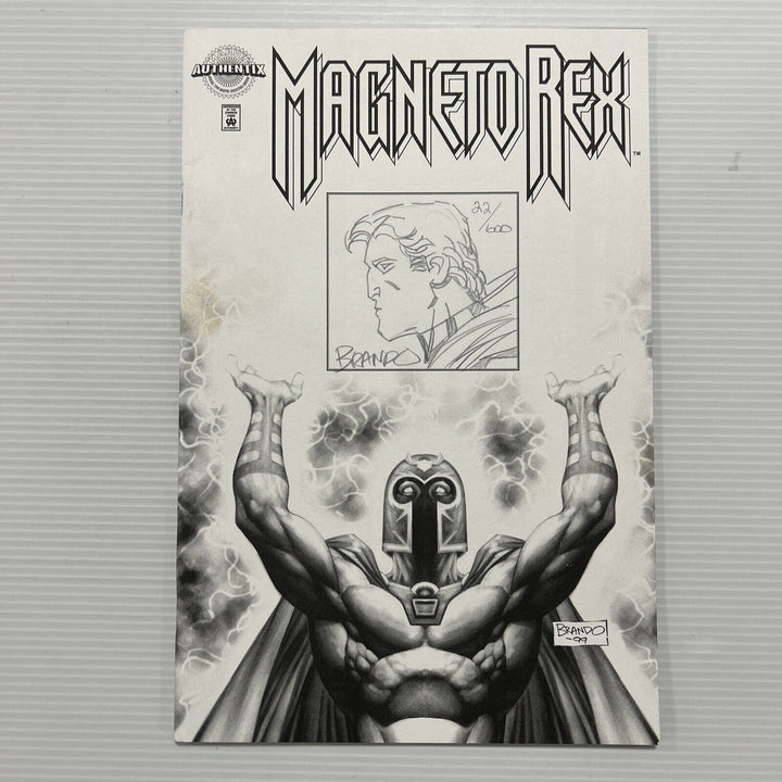 Magneto Rex 1999 VF Marvel Authentix Sketch Cover by Brandon Peterson 22/600