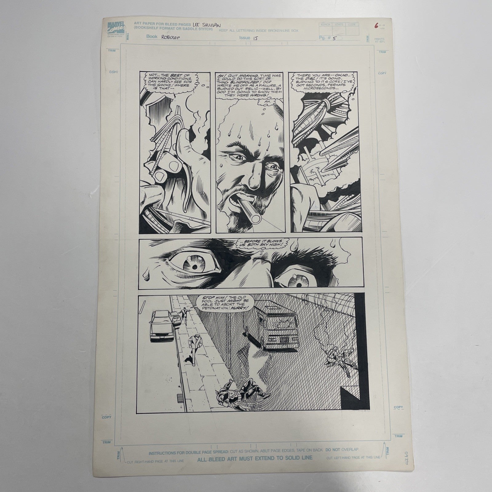 Lee Sullivan Original Art for Marvel's Robocop #15 Page 5 19910
