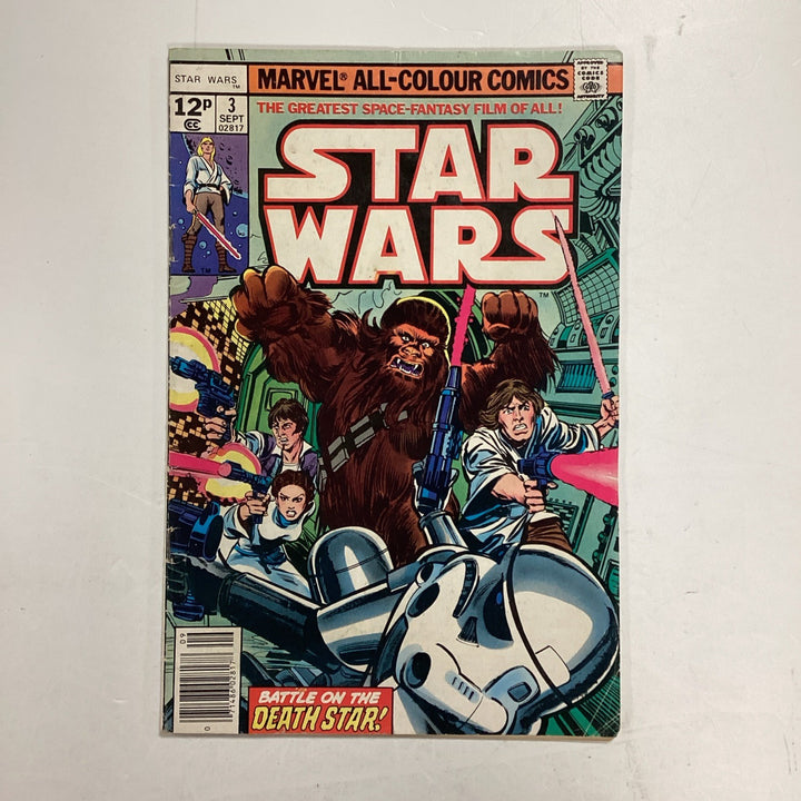 Star Wars No #3 1977 VG 1st Cover Appearance of Han Solo & Chewbacca Pence Copy0
